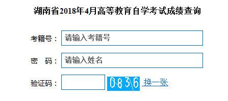 2020年4月湖南自学考试成绩查询入口